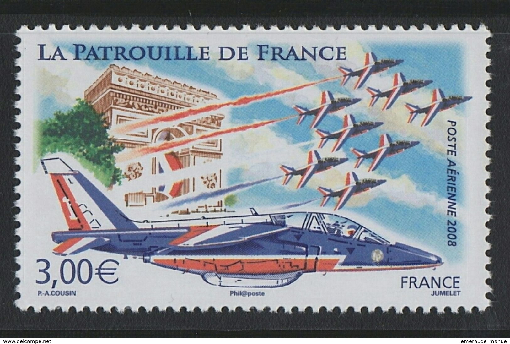 2008 - TIMBRE POSTE AERIENNE NEUF - La Patrouille De France - N° YT : 71 - 1960-.... Ungebraucht