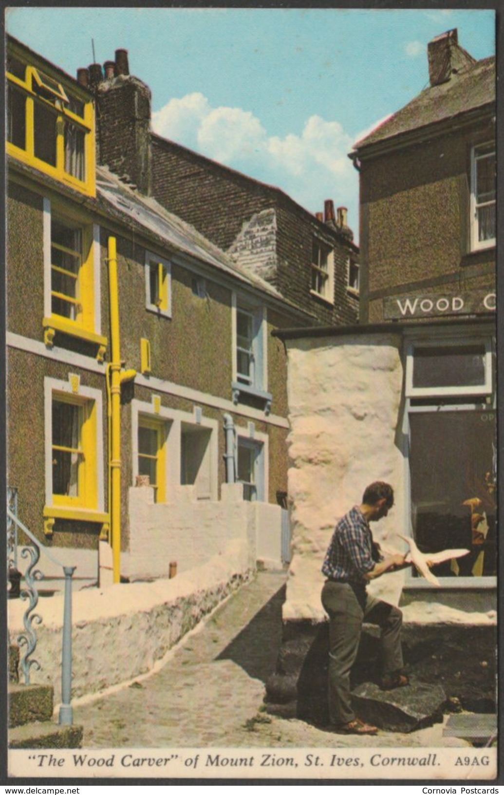 The Wood Carver Of Mount Zion, St Ives, Cornwall, 1969 - Harvey Barton Postcard - St.Ives