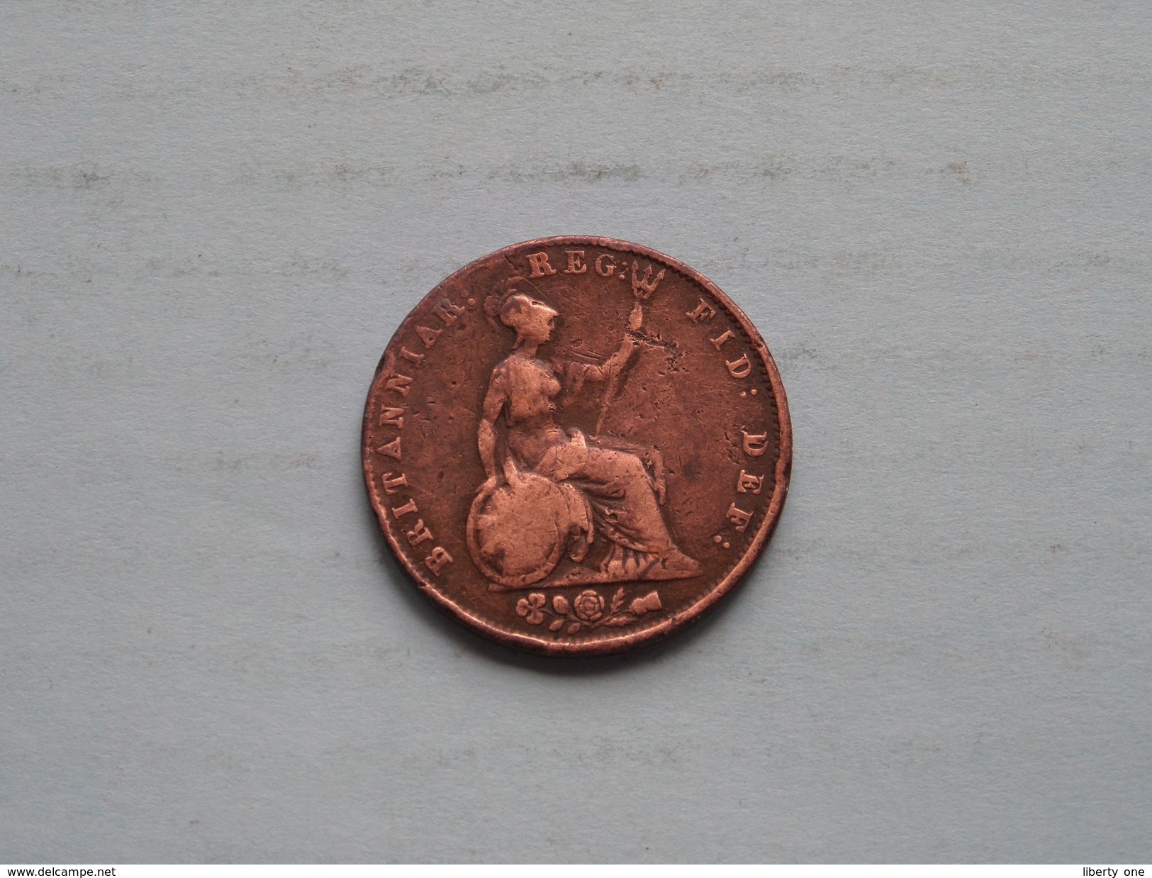 1845 - 1/2 Penny / KM 726 ( For Grade, Please See Photo ) ! - C. 1/2 Penny