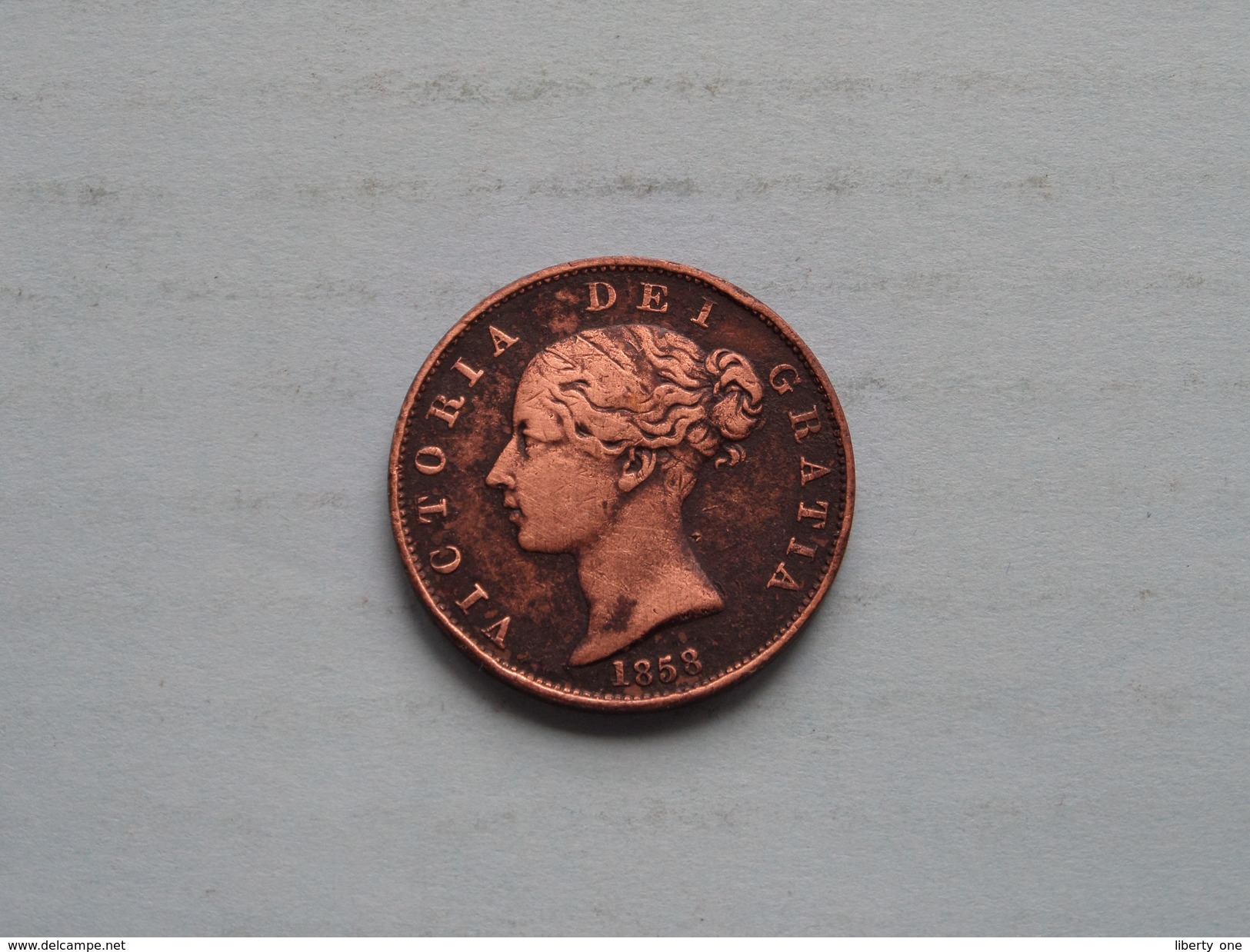 1858 - 1/2 Penny / KM 726 ( For Grade, Please See Photo ) ! - C. 1/2 Penny