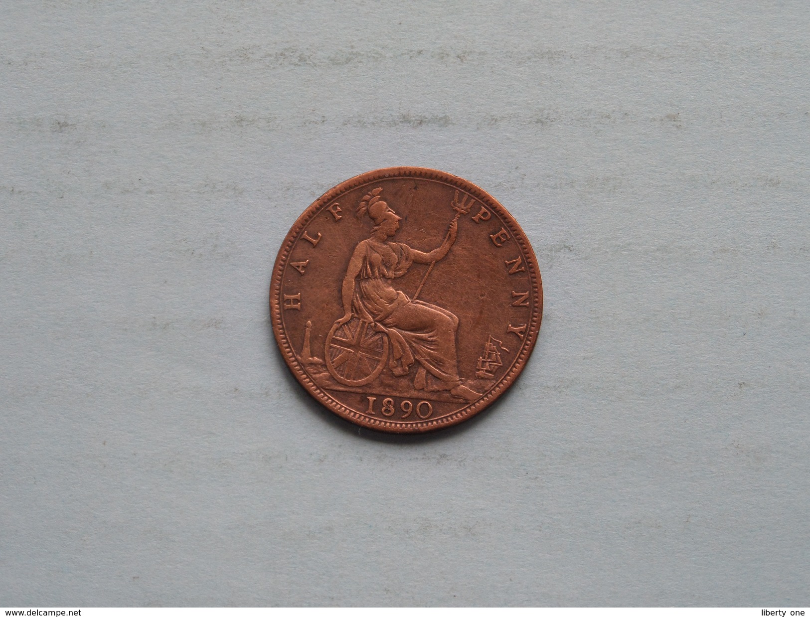 1890 - 1/2 Penny / KM 754 ( For Grade, Please See Photo ) ! - C. 1/2 Penny