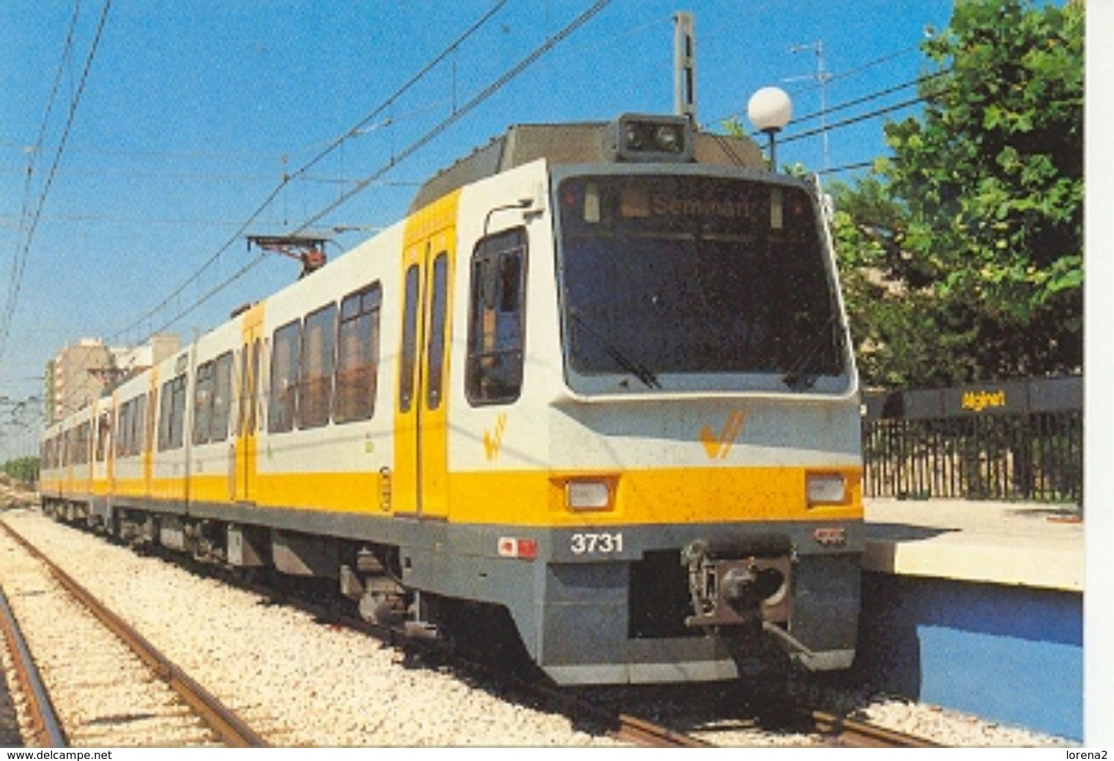 Postal Unidad Eléctrica 3731. Estacion Alginet. Ref. 7f-1729. - Trenes