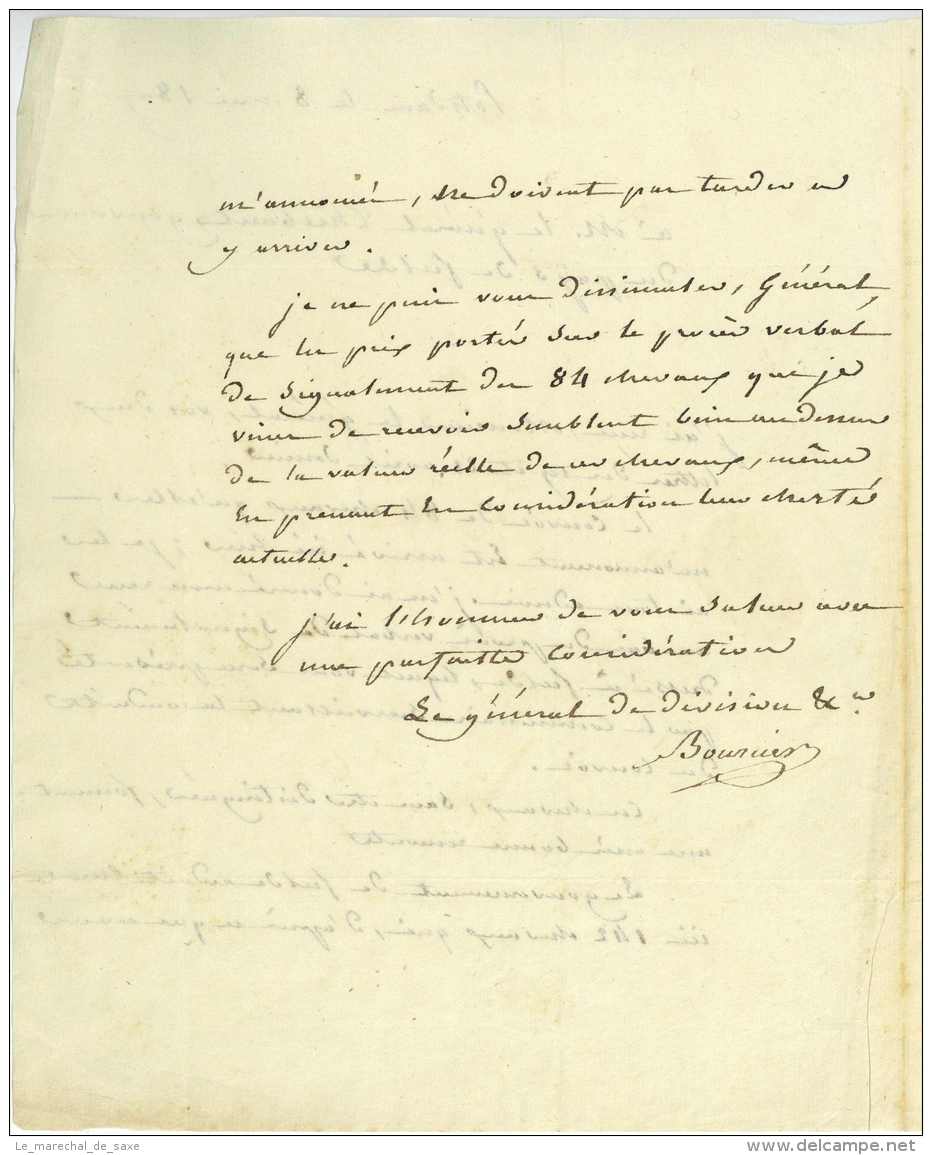 GRANDE ARMEE - General BOURCIER (1760-1828) Berlin 1807 Fulda Thiebault Franchise Austerlitz Jena 1806 Napoleon - Marques D'armée (avant 1900)