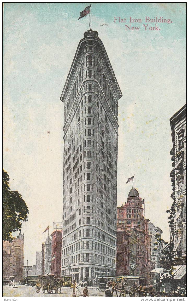 New York - Old Post Card -  Flat Iron Building  - 2 Scan - Autres Monuments, édifices