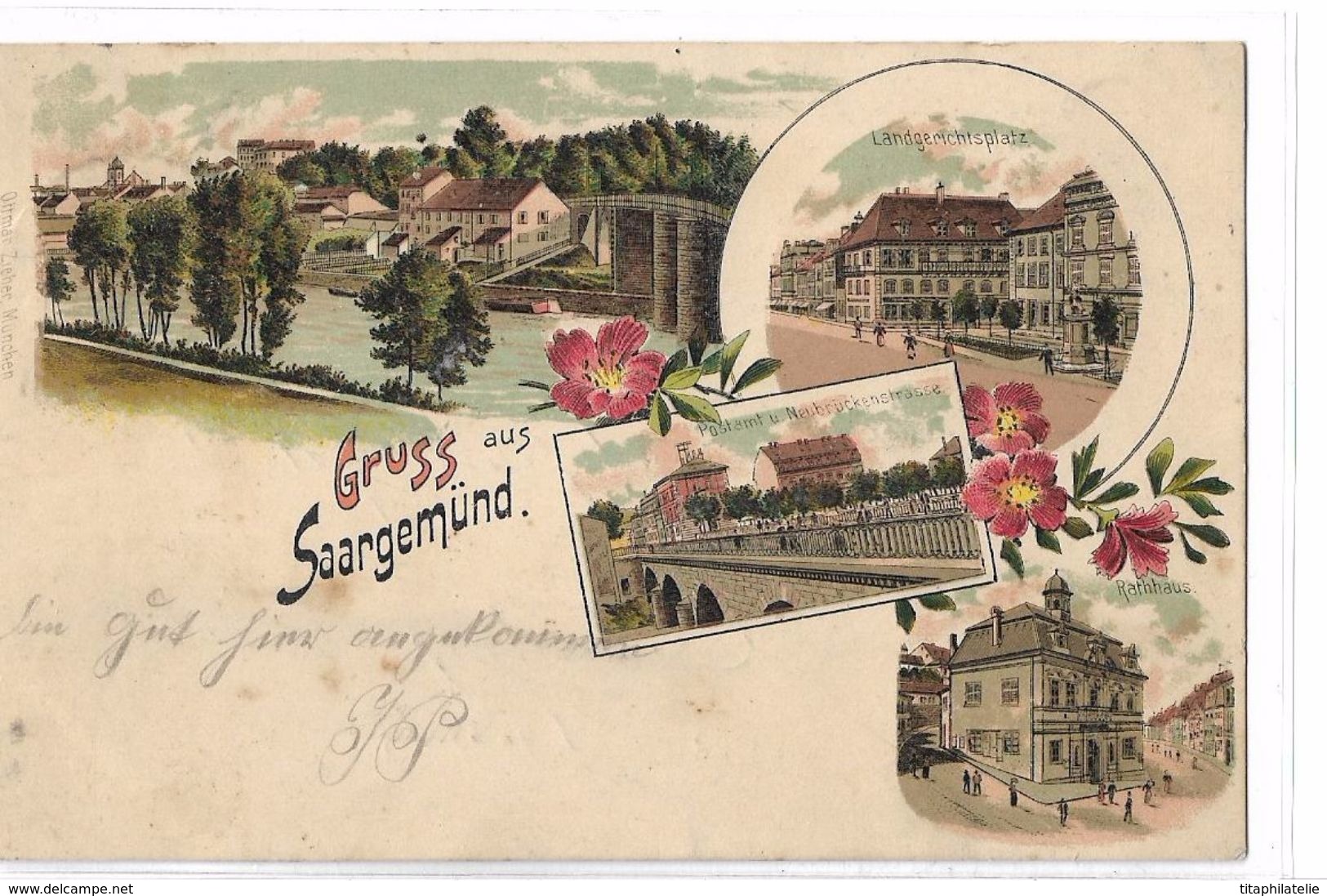 CPA Allemagne France Moselle Gruss Aus Saargemünd Sarreguemines Circulée 1901 - Sarreguemines