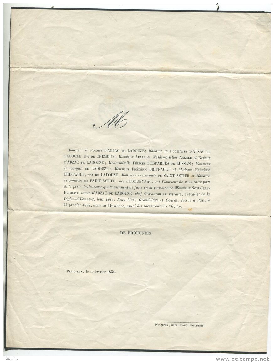 N°9  + Pc 2402  / Lettre De Périgueux  Pour Ste Croix Par  Beaumont (dordogne) - 1852 Luigi-Napoleone