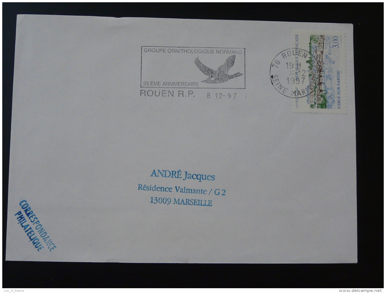 76 Seine Maritime Rouen 25 Ans Groupe Ornithologique 1997 - Flamme Sur Lettre Postmark On Cover - Oblitérations & Flammes