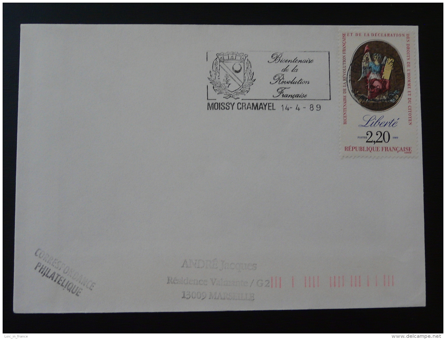 77 Seine Et Marne Moissy Cramayel Revolution FRancaise 1989 - Flamme Sur Lettre Postmark On Cover - Revolución Francesa