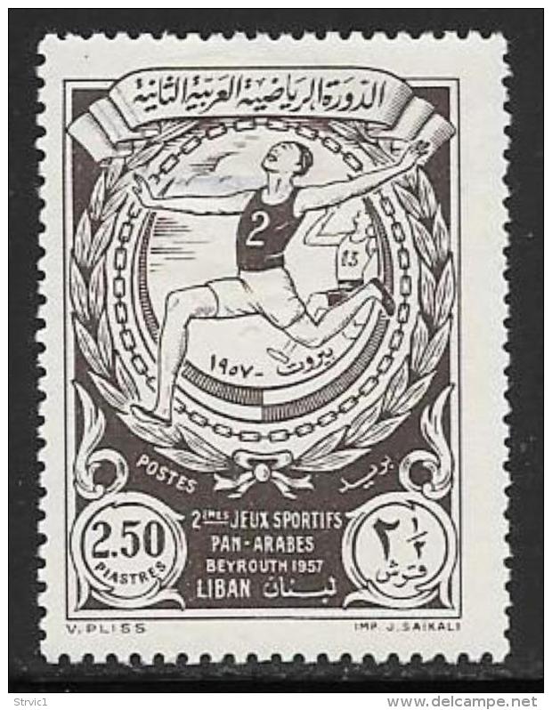 Lebanon, Scott # 313 Mint Hinged Runners, 1957, Thin - Libano