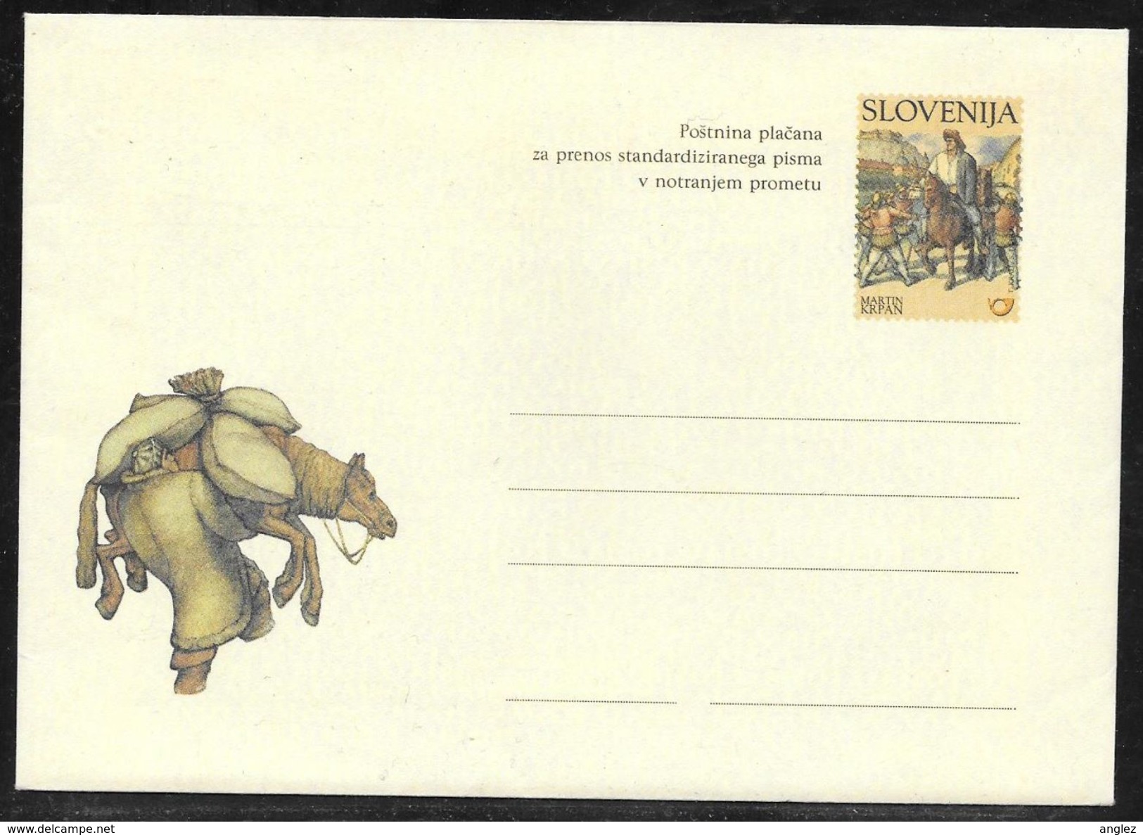 Slovenia: 2001 Illustrated Postal Stationery Envelope With Lettersheet - Martin Krpan - Unused - Slovenia