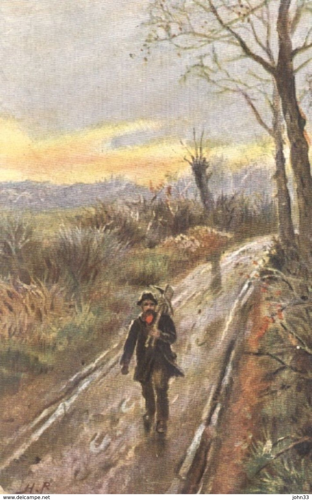 Harry Payne - The Labourer's Return Home Along A Surrey Lane  -  9008 - Tuck, Raphael