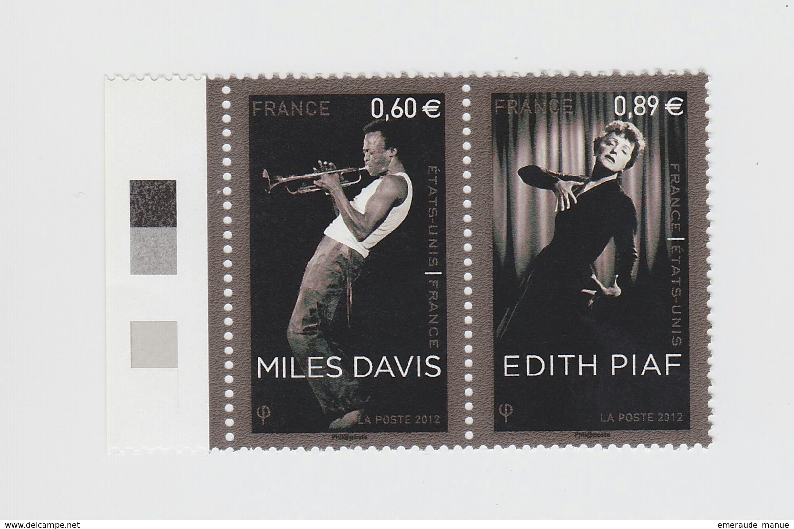 2012 - TIMBRE NEUF - Edith PIAF (1915-1963) Et Miles DAVIS (1926-1991) - N° YT : 4671 Et 4672 - Ungebraucht