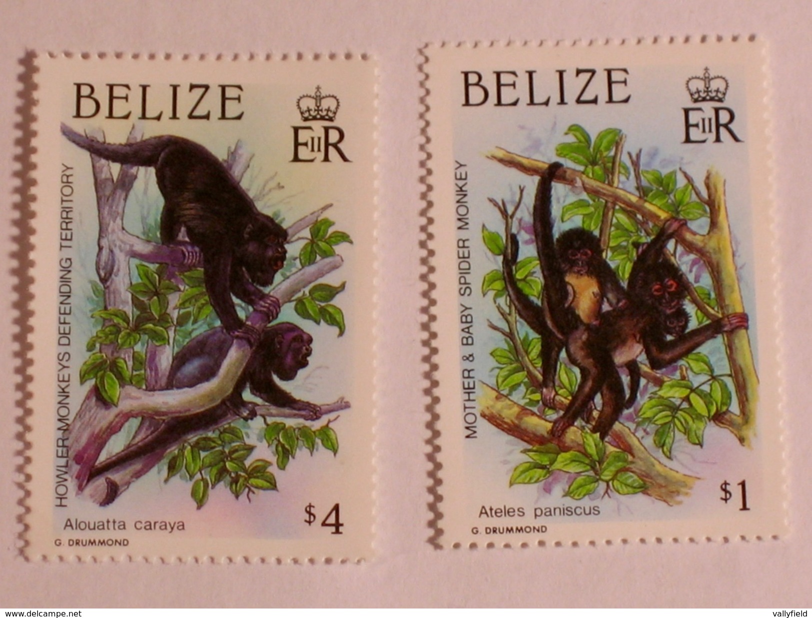 BELIZE  1987  LOT# 2  INDIGENOUS PRIMATES - Belize (1973-...)