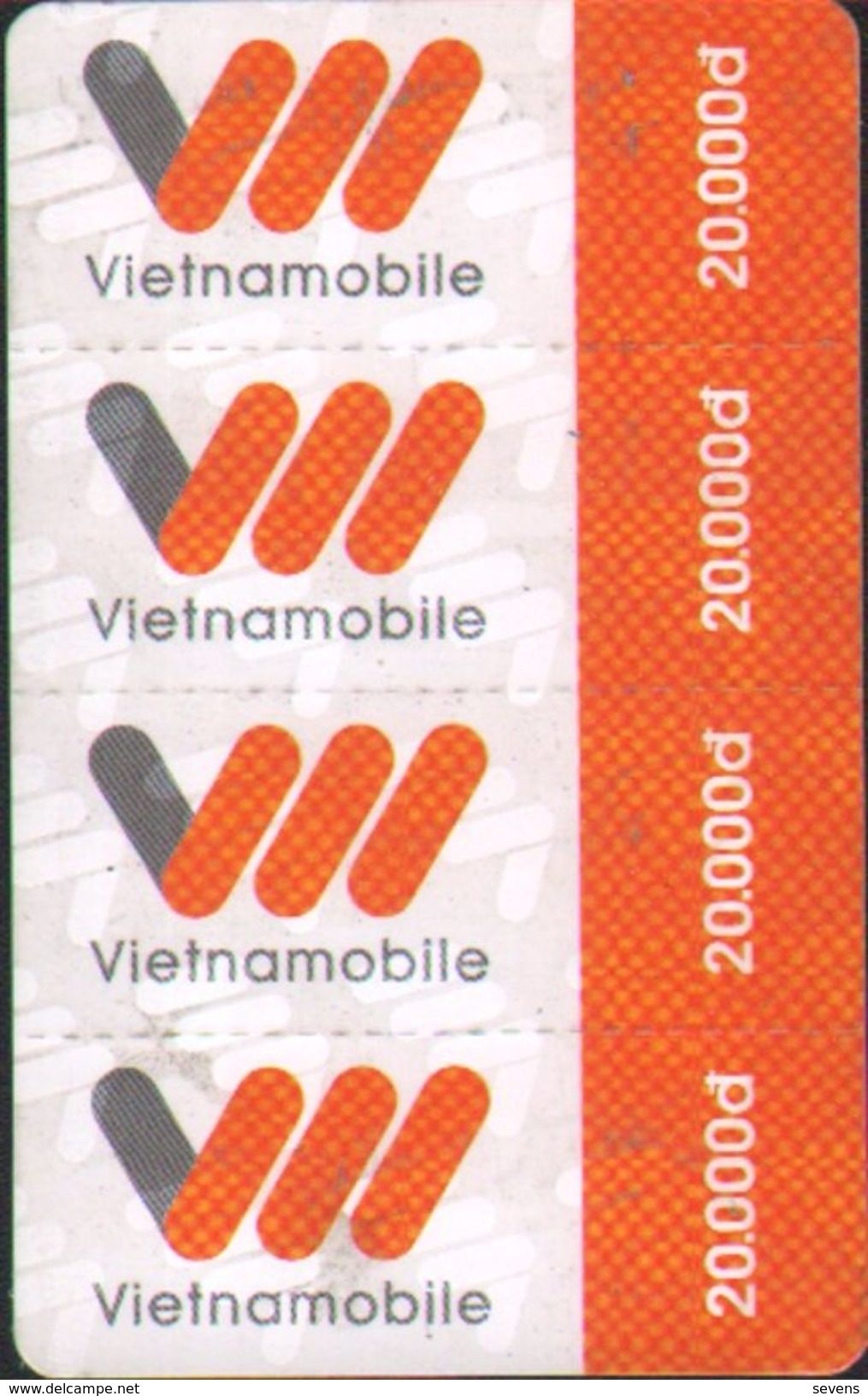 Vietnamobile Recharge Card, Four Cards, Sample Card, Notice The Number On Backside - Vietnam