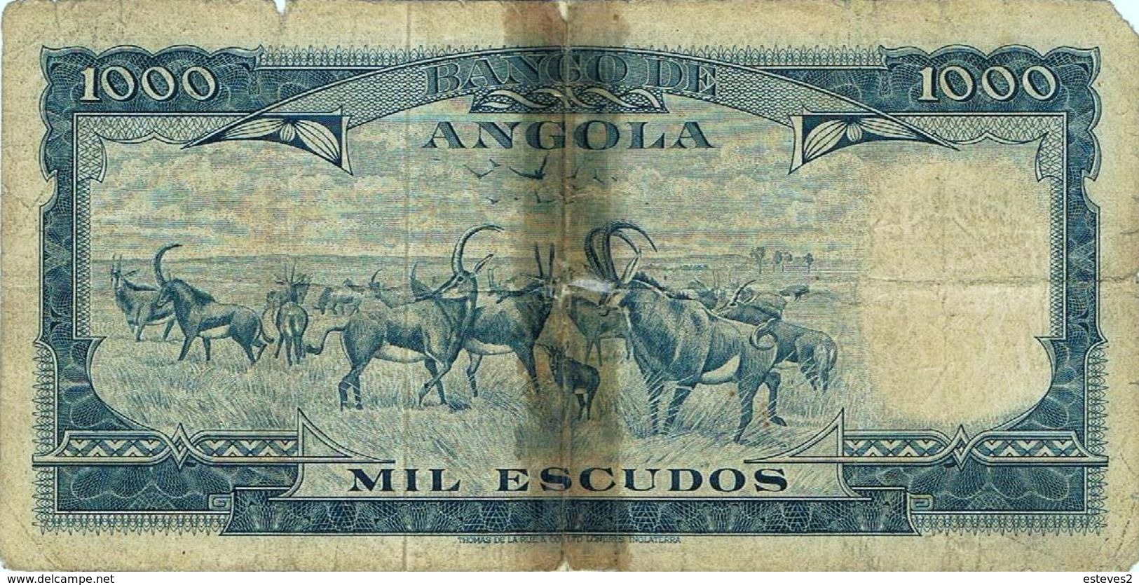 Angola , 1970 , Colony , Colonie , Banknote , Billet , 1000 Escudos , Americo Tomas , Palanca - Angola