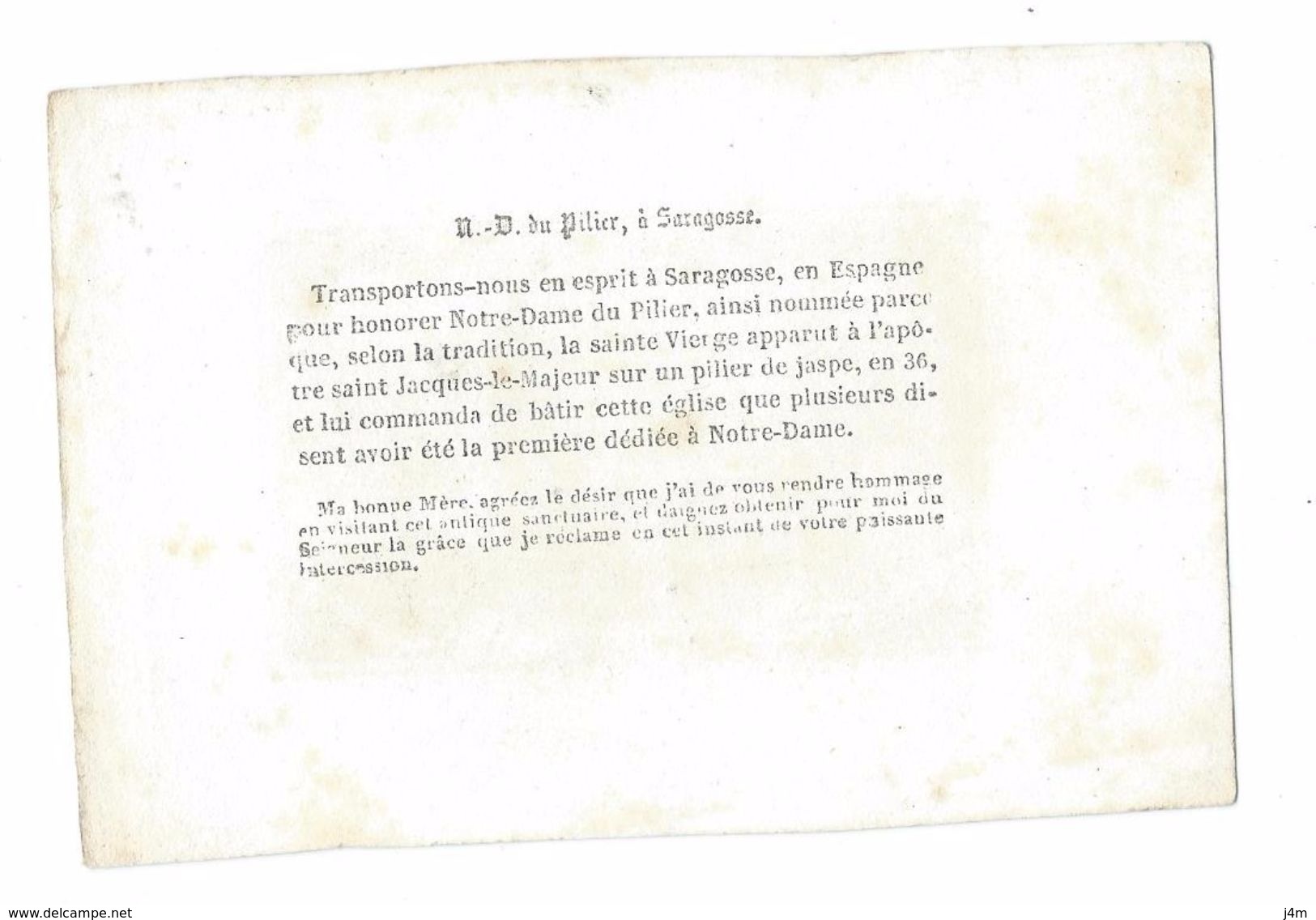 IMAGE PIEUSE Du XIXe S. édit Bouasse Lebel... NOTRE DAME Du PILIER, à SARAGOSSE (ESPAGNE) - Santini
