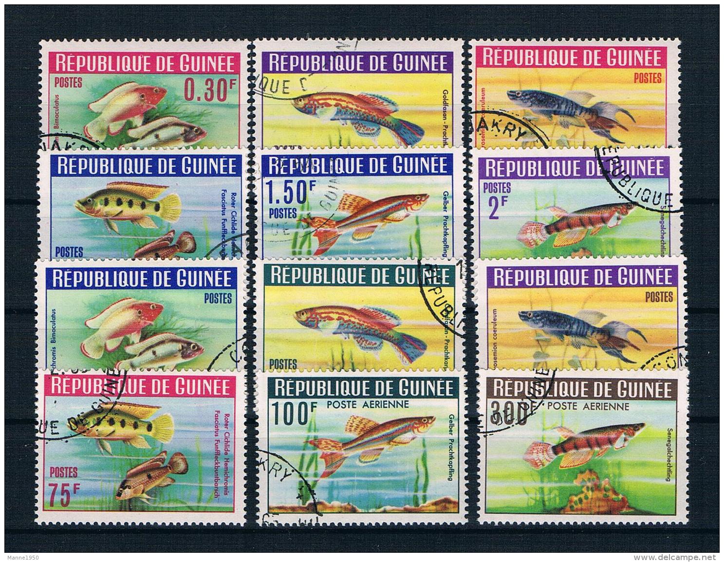Guinea 1964 Fische Mi.Nr. 214/25 Kpl. Satz Gest. - Guinea (1958-...)
