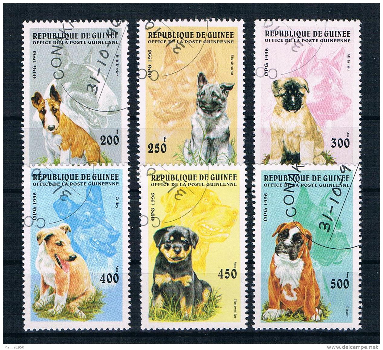 Guinea 1996 Hunde Mi.Nr. 1596/601 Kpl. Satz Gest. - Guinea (1958-...)