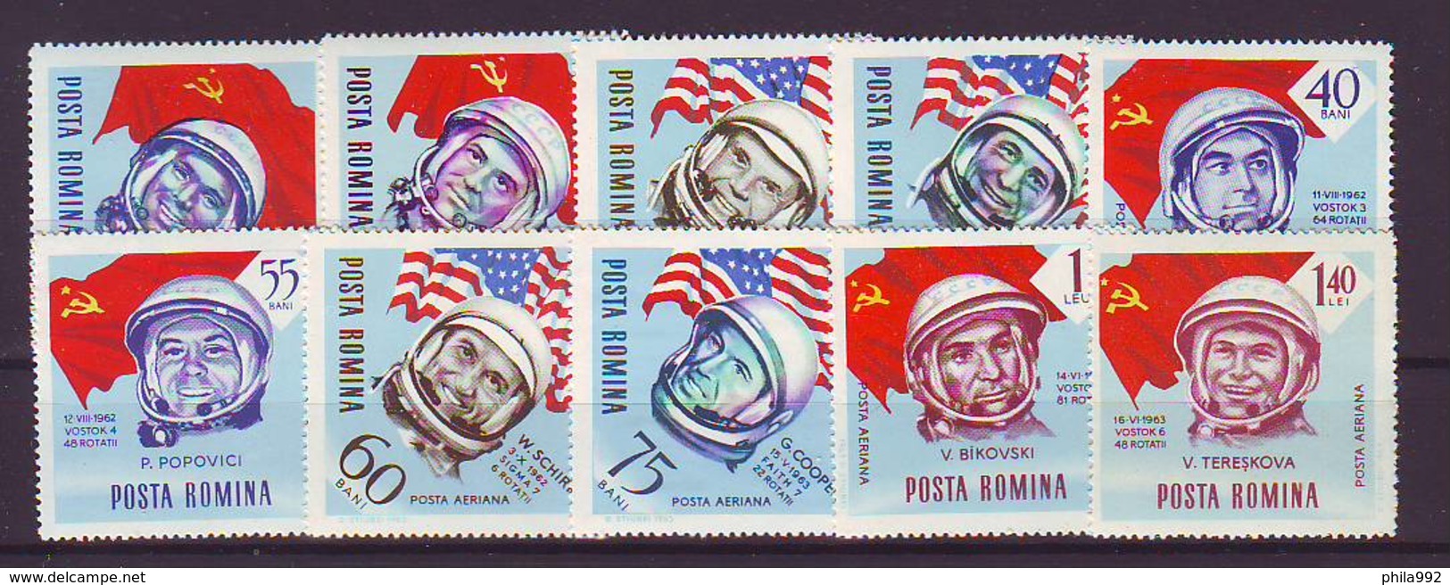 Romania 1964 Y Space Exploration Astronauts Mi No 2238-47 MNH - Unused Stamps