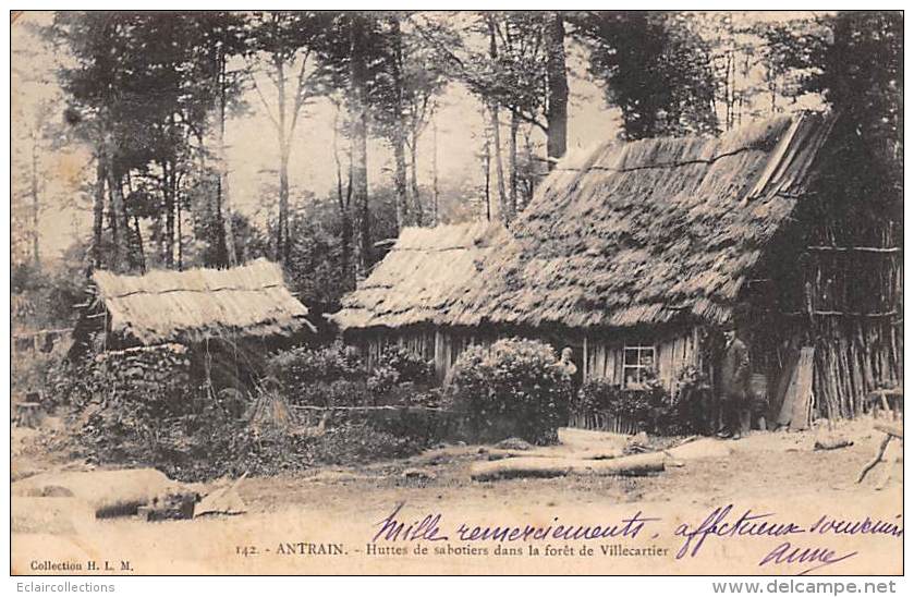 Antrain       35        Hutte De Sabotiers Dans La Forêt De Villecartier      (  Voir Scan) - Sonstige & Ohne Zuordnung