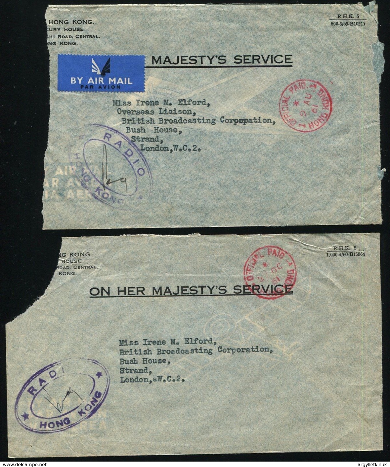 HONG KONG OHMS RADIO AND MARINE DEPARTMENT 1961/83 - Otros & Sin Clasificación