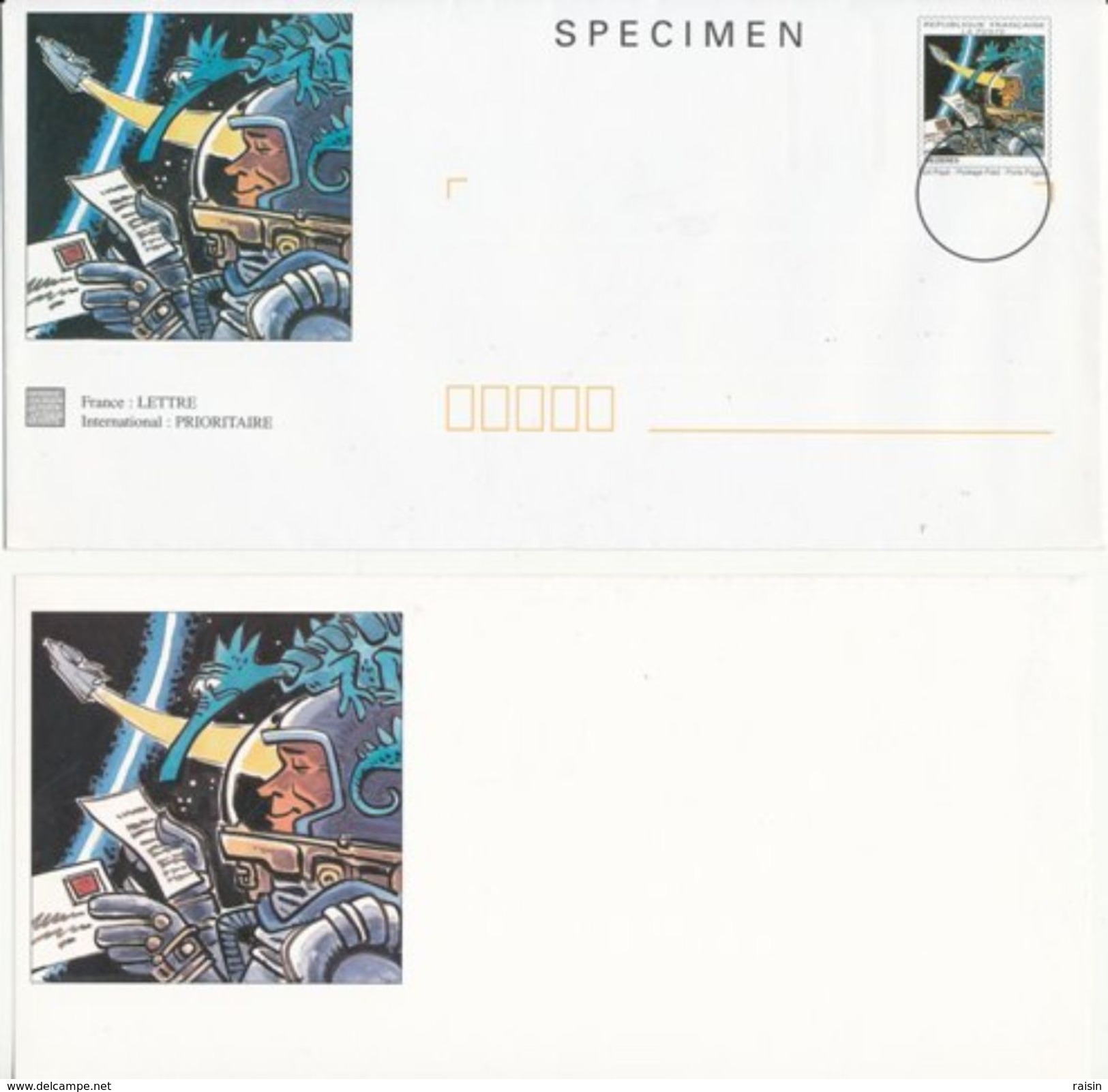 Série 5 Enveloppes PAP SPECIMEN Et 5 Cartes Illustrées Par Gillon, Mezieres, Moebius, Pellos, Bilial   TBE - Specimen