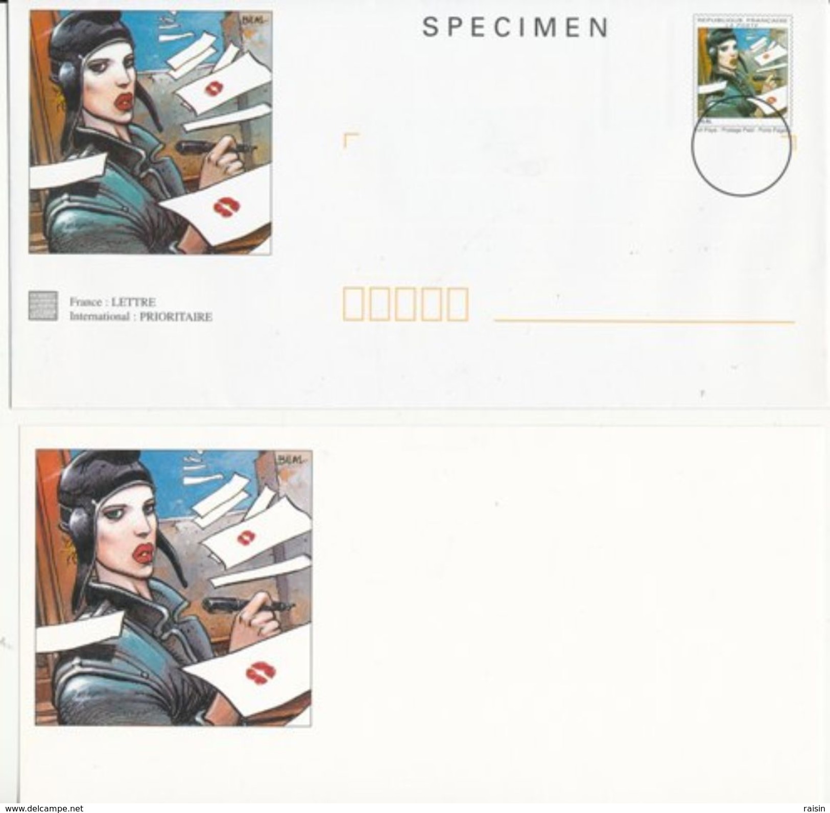 Série 5 Enveloppes PAP SPECIMEN Et 5 Cartes Illustrées Par Gillon, Mezieres, Moebius, Pellos, Bilial   TBE - Specimen