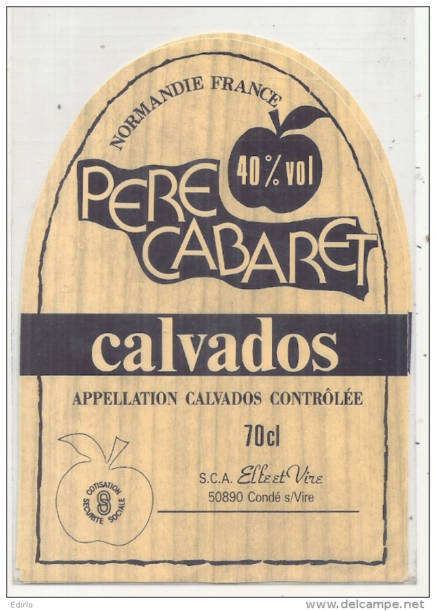 - étiquette   - Pere Cabaret Calvados - Whisky
