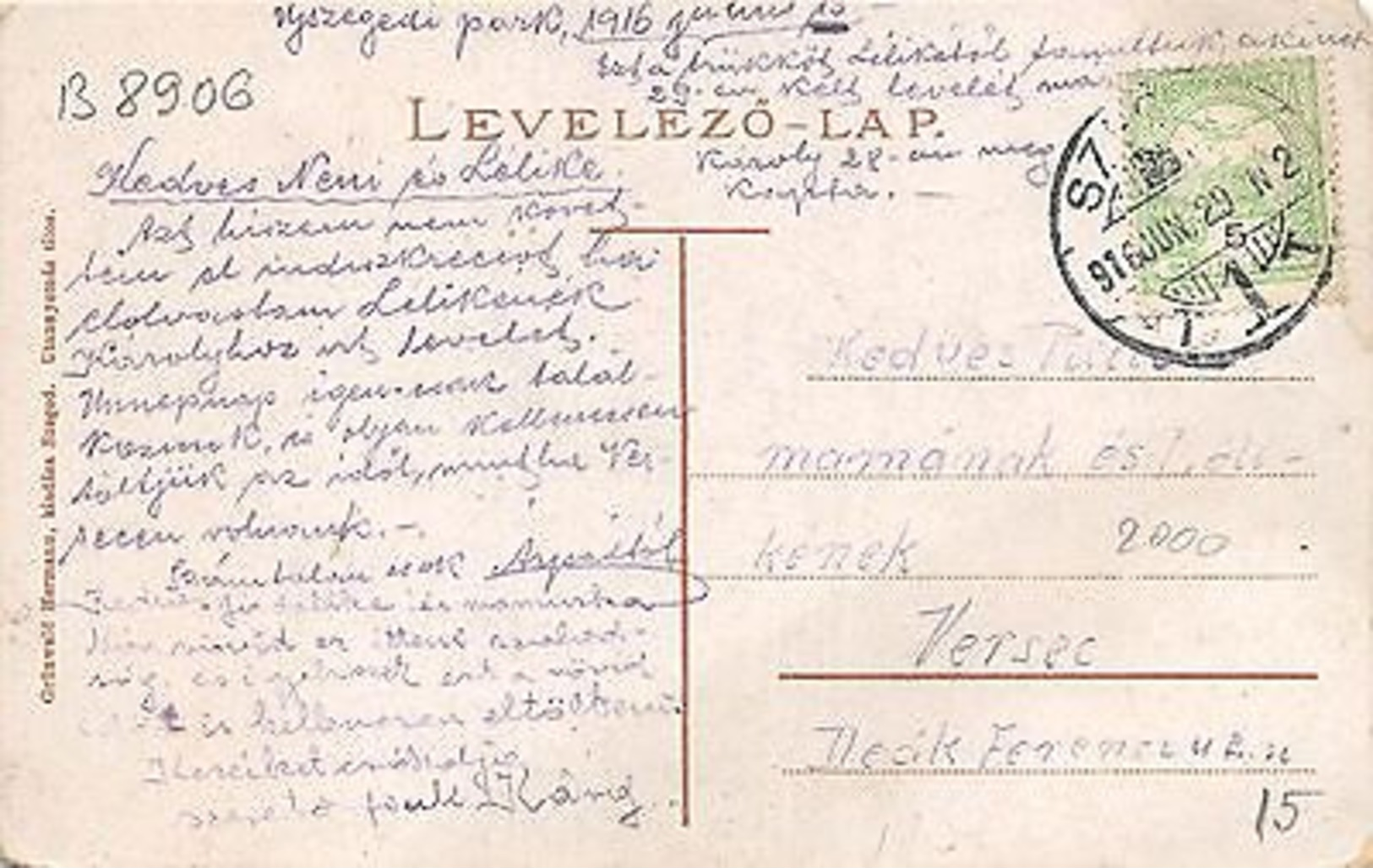 B8906 Hungary Szeged Dr Grof Arpad Palota 1916 - Autres & Non Classés