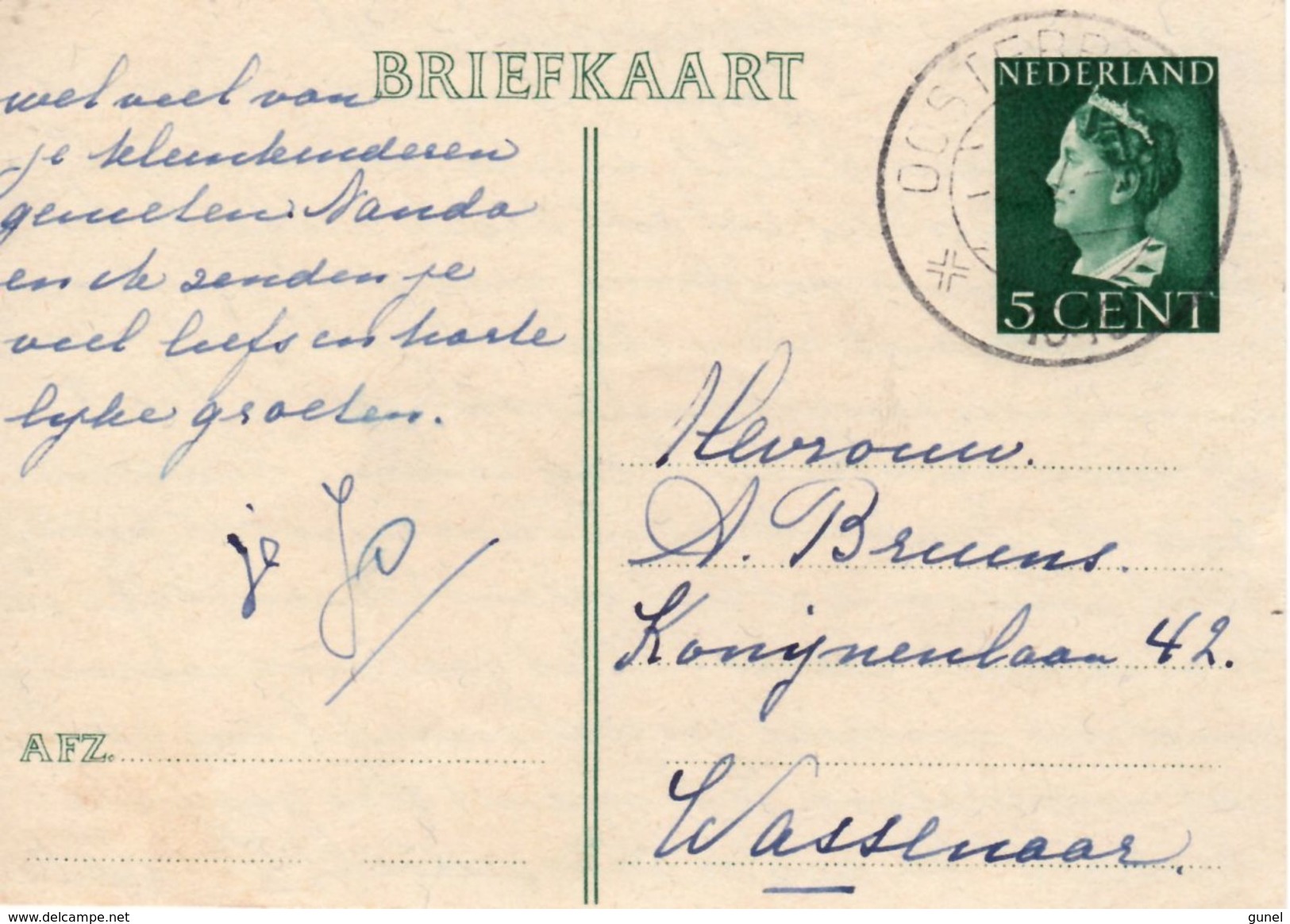 1946  BK G281 Van OOSTERHOUT Naar Wassenaar - Postal Stationery