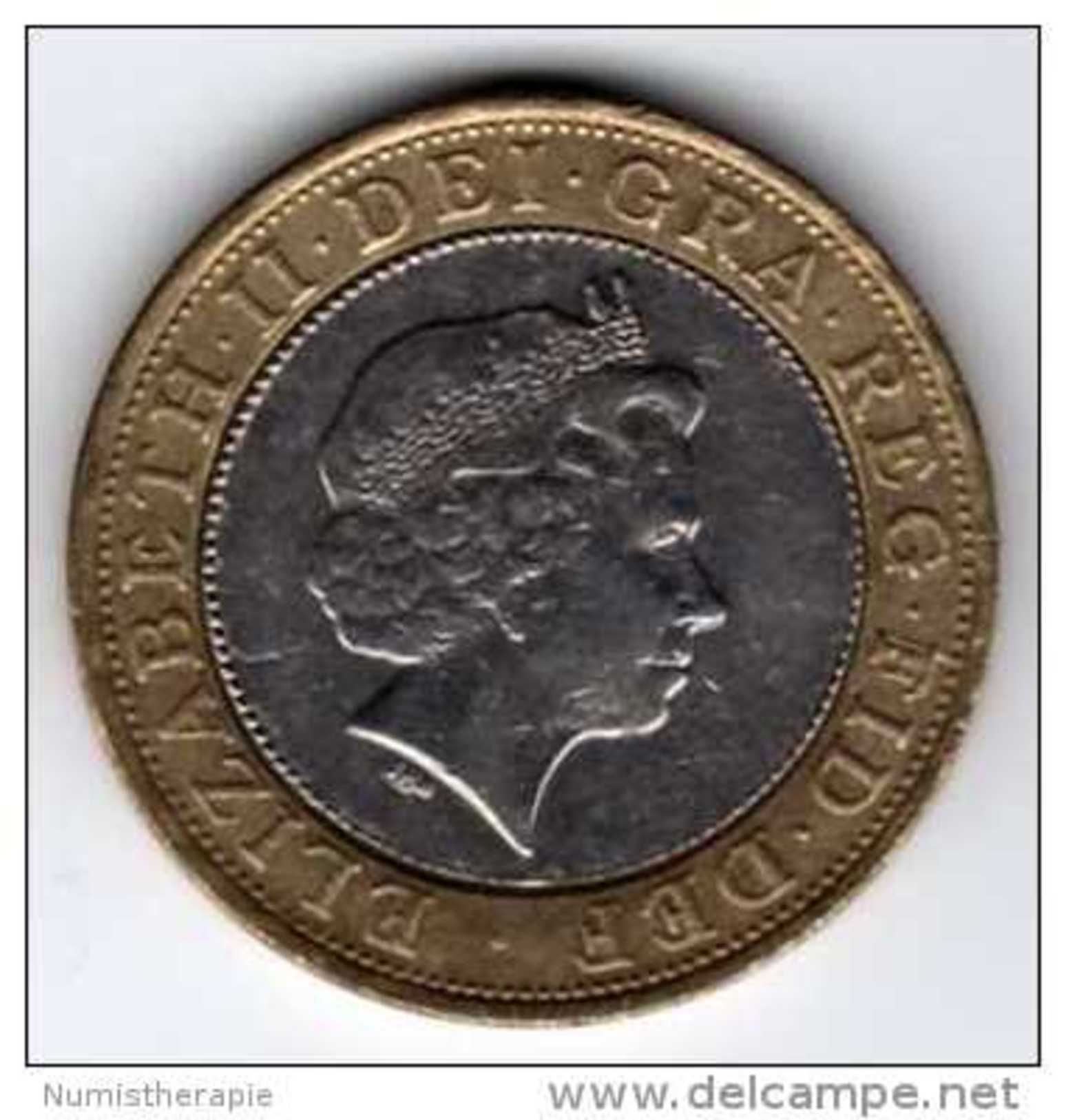 GB UK : 2 Pounds 2005 : Commémorative 60 Ans Fin WWII 1945-2005 : BIMETAL QEII - 2 Pounds