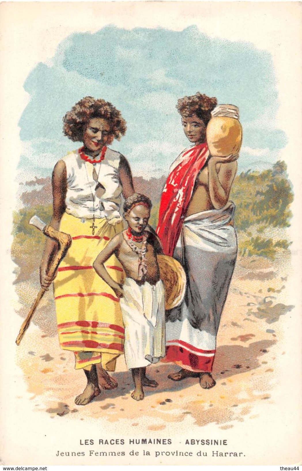 ¤¤  -   Carte Publicitaire     -  Les Race Humaines  -  ETHIOPIE  -  ABYSSINIE  -  Jeunes Femme De La Province Du Harrar - Etiopía