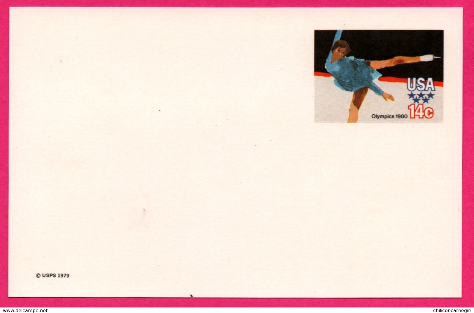 Carte Maximum - Olympics 1980 - Patinage Artistique - USA - 14c - USPS 1979 - Maximum Cards