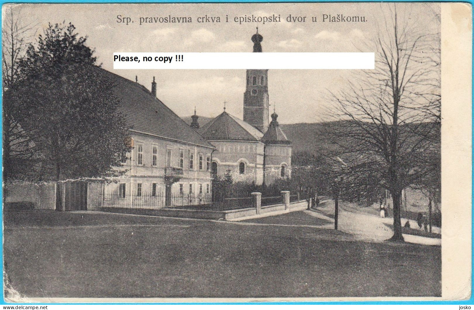 PLAŠKI Near Ogulin (Lika) - Srpska Pravoslavna Crkva I Episkopski Dvor * Croatia * Travelled 1915. * K.u.K. CENSURE - Croatia