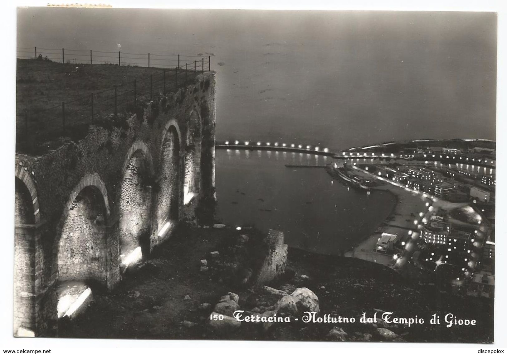 Y4274 Terracina (Latina) - Panorama Notturno Dal Tempio Di Giove - Notte Nuit Night Nacht Noche / Viaggiata 1962 - Altri & Non Classificati