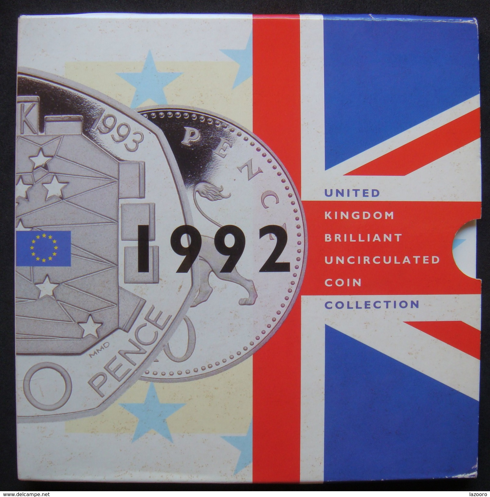 LaZooRo: 1992 Royal Mint UK BUNC Coin Collection, 9 Coins Set 1p - 1 £ Including RARE EEC 50p 1992 1993 - Mint Sets & Proof Sets