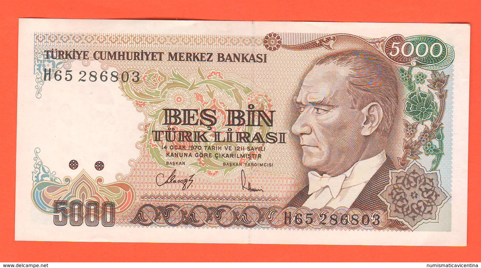 Turkey Turchia 5000 Lirasi  1970 - Turchia