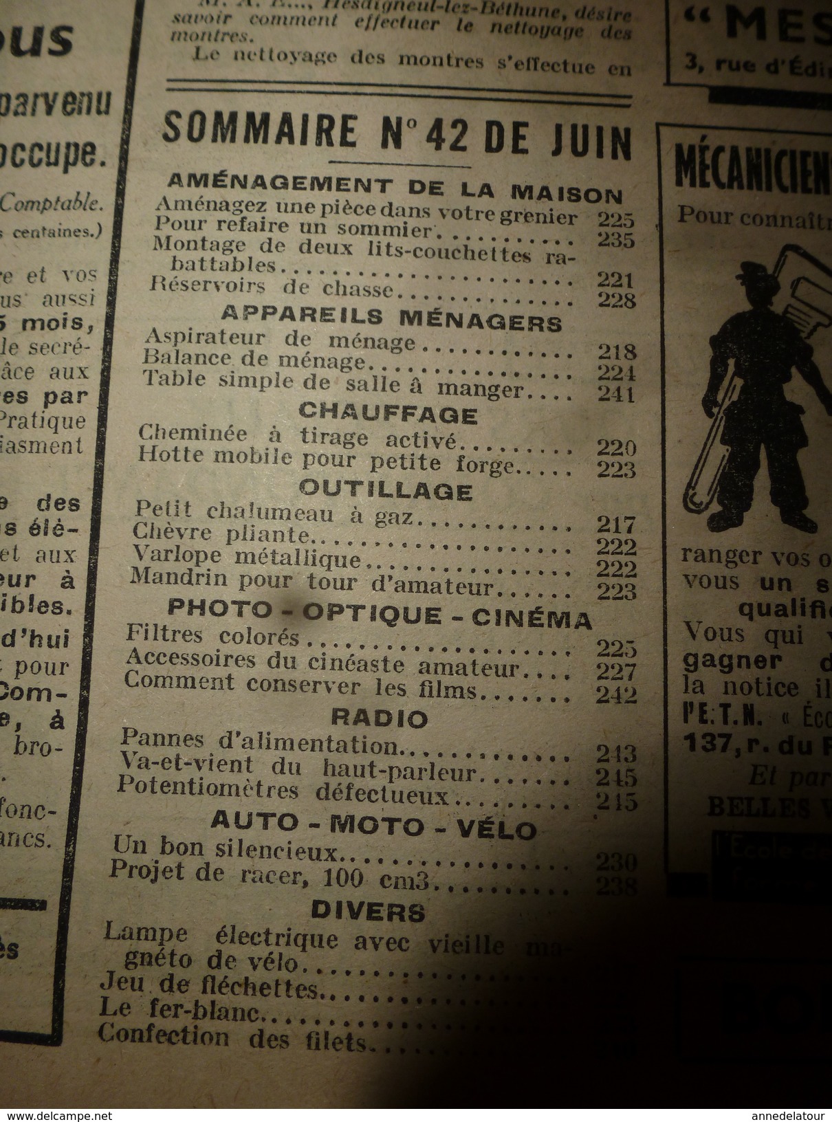 1949 Tout Le Système D  (TLSD) :Faire :du CARTON-PIERRE;..une Pièce Habitable Dans Votre Grenier;..JEU De Fléchettes;et - Bricolage / Technique