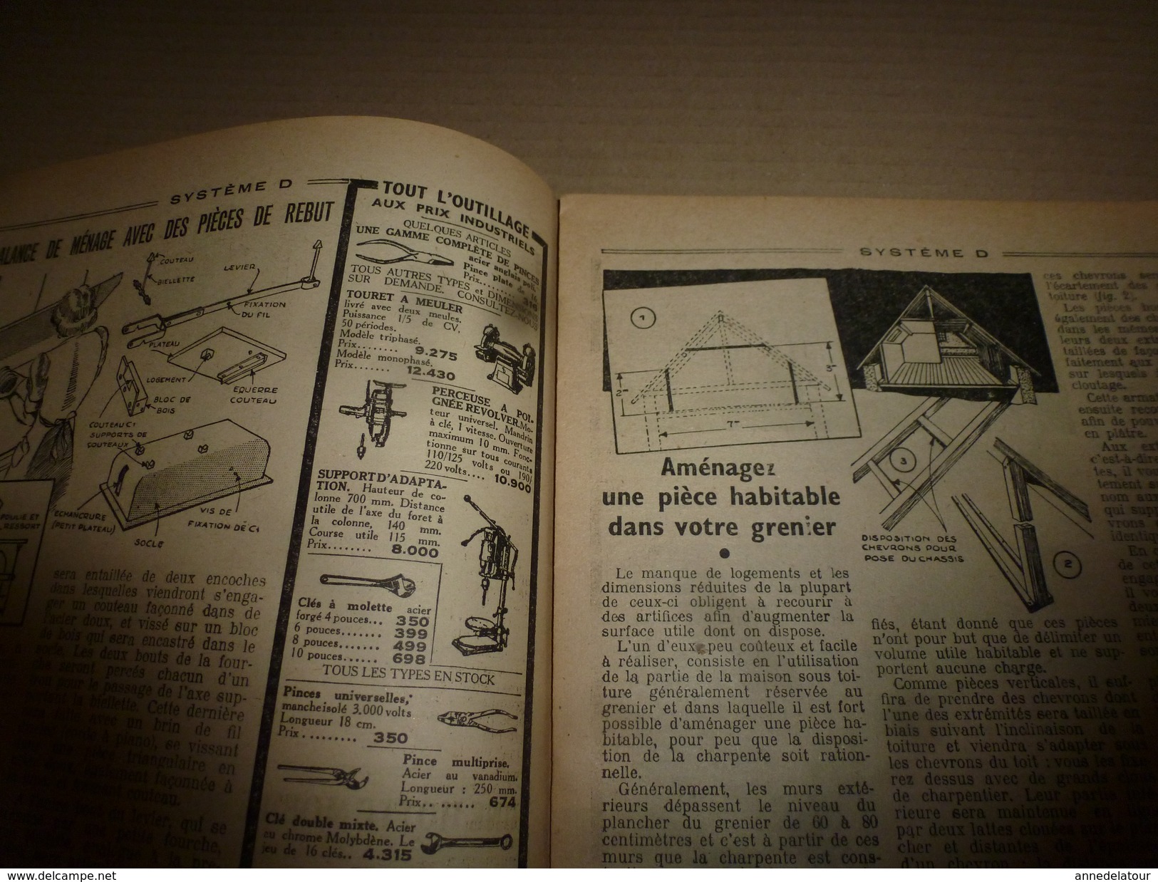 1949 Tout Le Système D  (TLSD) :Faire :du CARTON-PIERRE;..une pièce habitable dans votre grenier;..JEU de Fléchettes;et