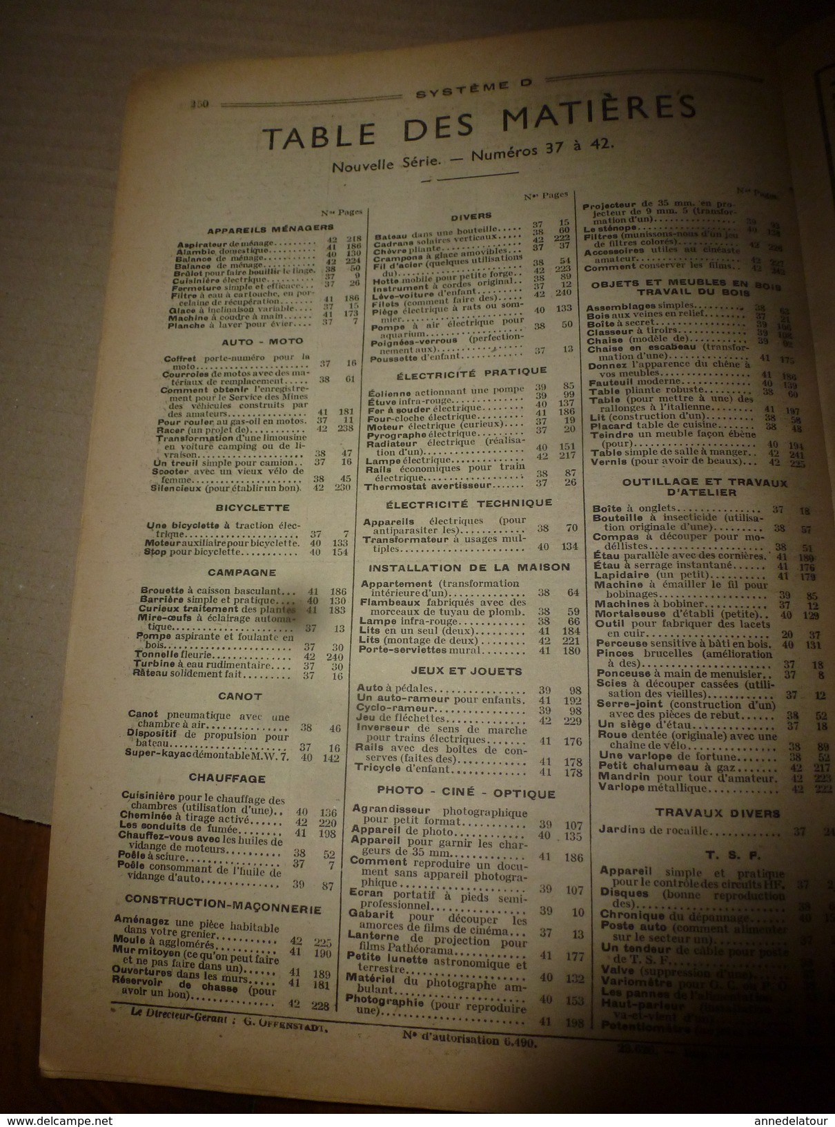 1949 Tout Le Système D  (TLSD) :Faire :du CARTON-PIERRE;..une pièce habitable dans votre grenier;..JEU de Fléchettes;et