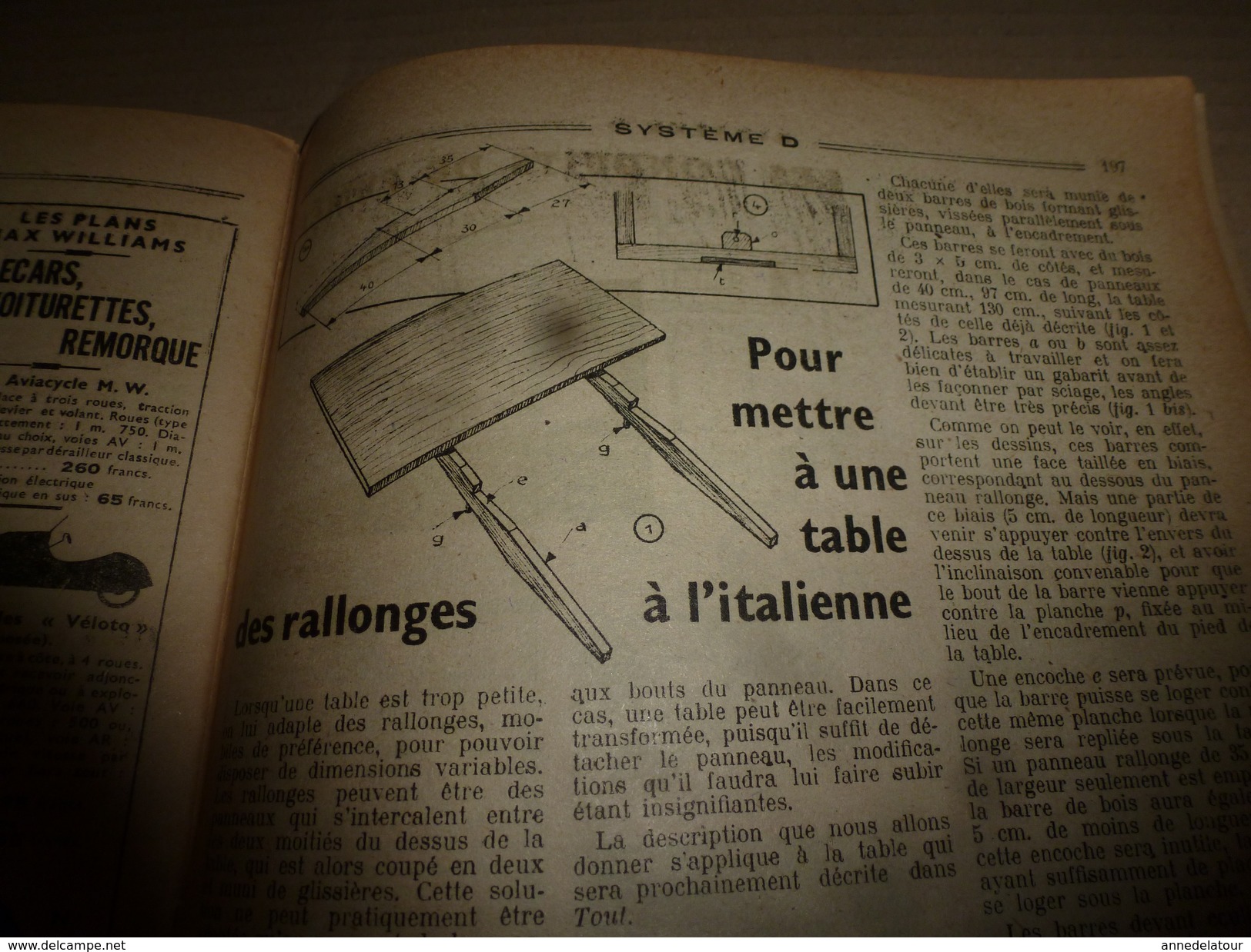 1949 TLSD :Faire >Ouverture dans un mur;Traiter une plante(curieux);Alambic domestique;Moule-agglos;Faux-bois-peint;etc