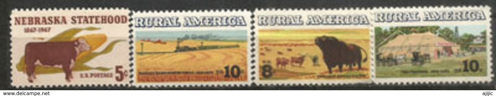 RURAL AMERICA (black Angus Bull,Kansas Wheat,etc)  4 Timbres Neufs ** - Agriculture