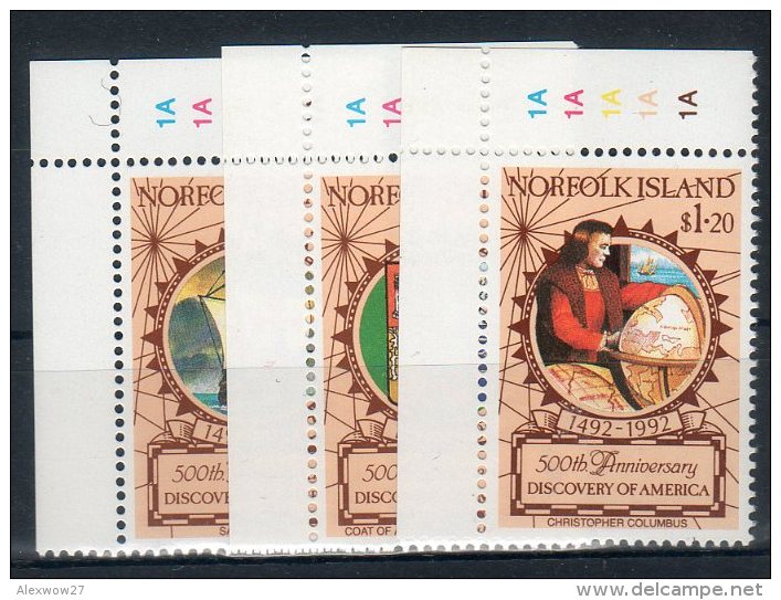 Norfolk Island 1992-- Cristoforo Colombo  --  ( Yvert 510/12) -- **MNH /VF - Isola Norfolk