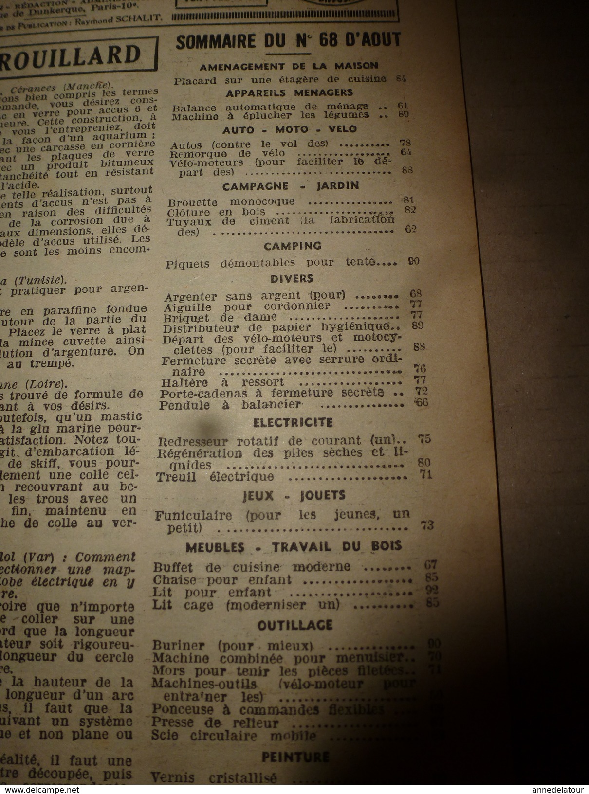 1950 TLSD : Comment -->Verni-décor;Pendule;Combinée;Treuil électrique;Funiculaire;Anti-vol-auto;Fermeture Secrète;etc - Bricolage / Técnico