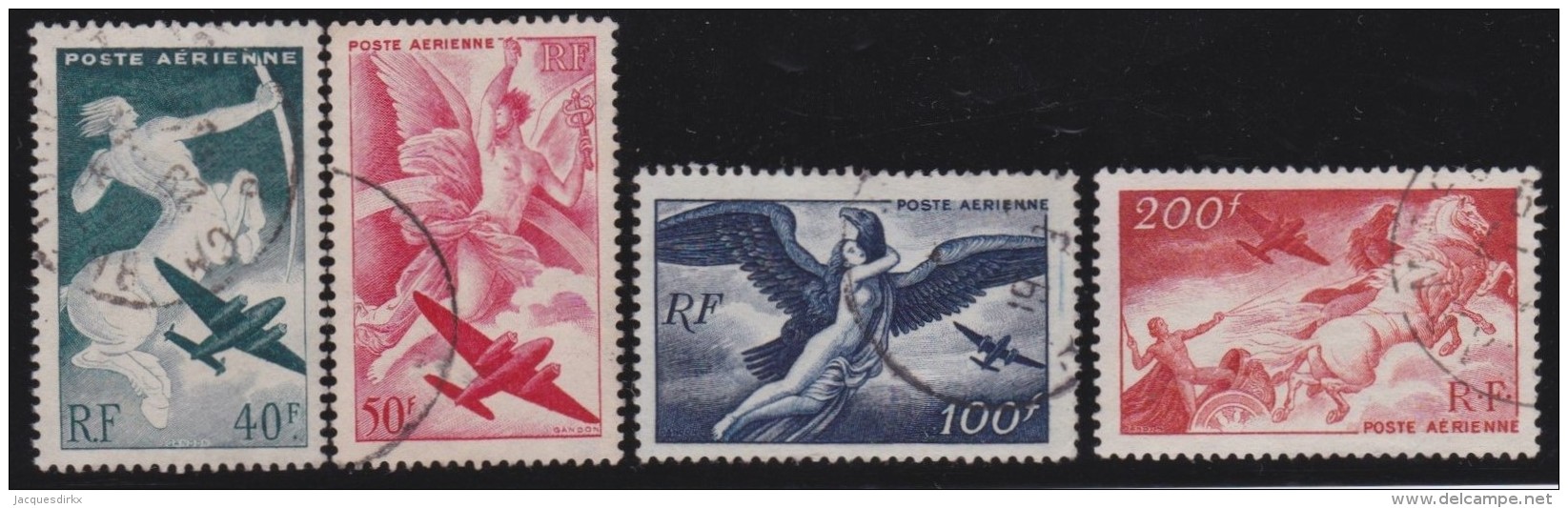 France   .    Yvert      .      Poste Aérienne .  16/19         .         O   .         Oblitéré - 1927-1959 Oblitérés