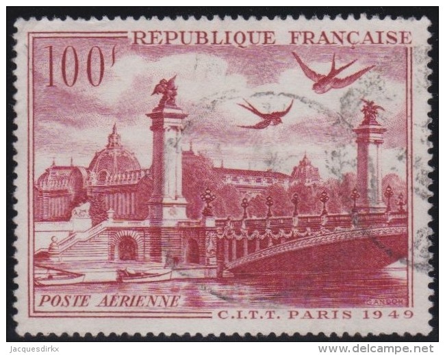 France   .    Yvert      .      Poste Aérienne .    28        .         O   .         Oblitéré - 1927-1959 Oblitérés