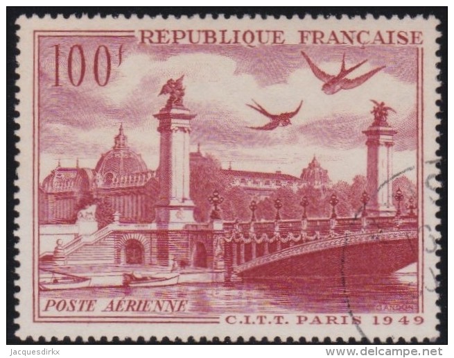 France   .    Yvert      .      Poste Aérienne .    28        .         O   .         Oblitéré - 1927-1959 Usati