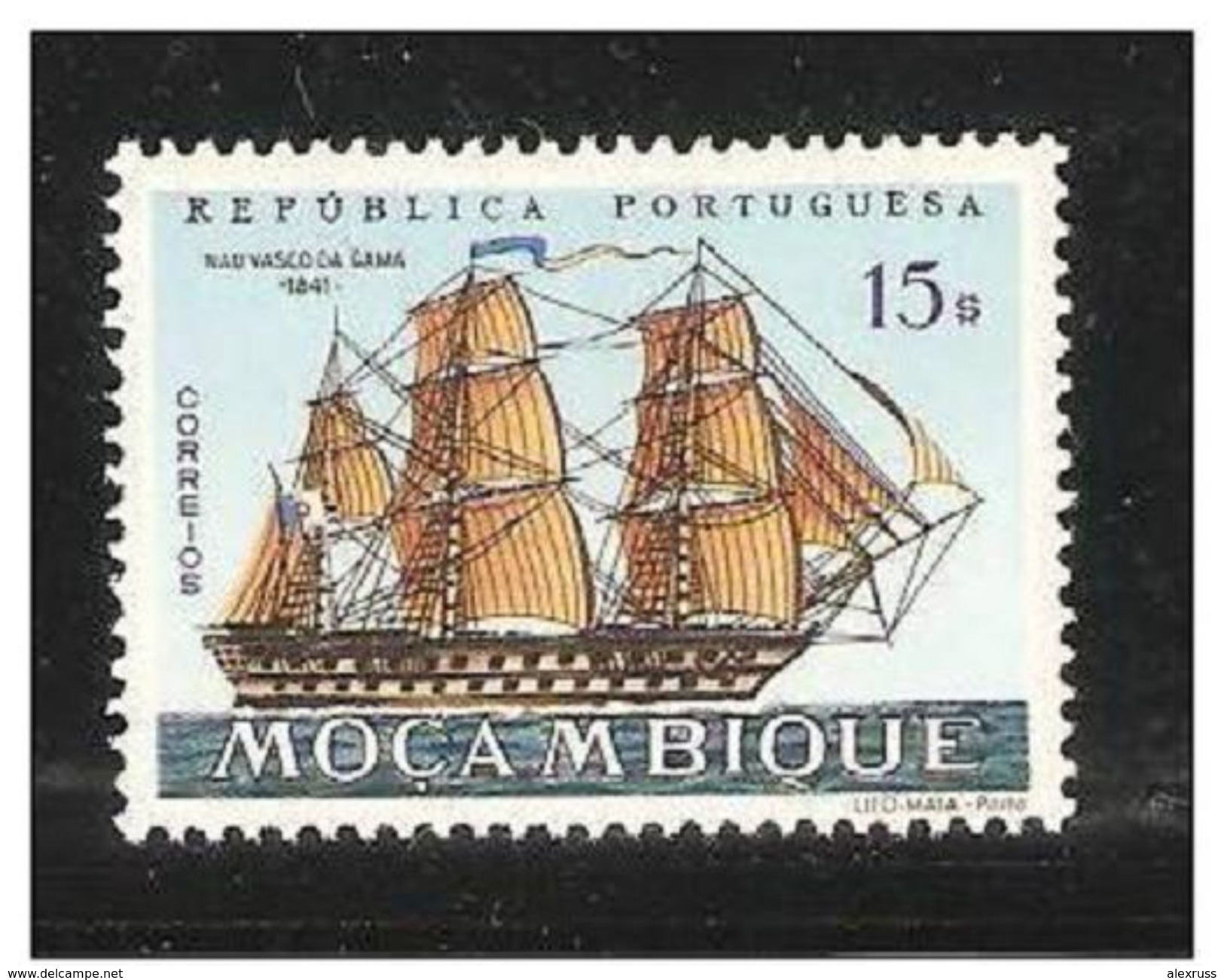 Mozambique 1963, Ancient Ships "Vasco Da Gama" 1841, Scott # 452, VF MNH** - Mozambique