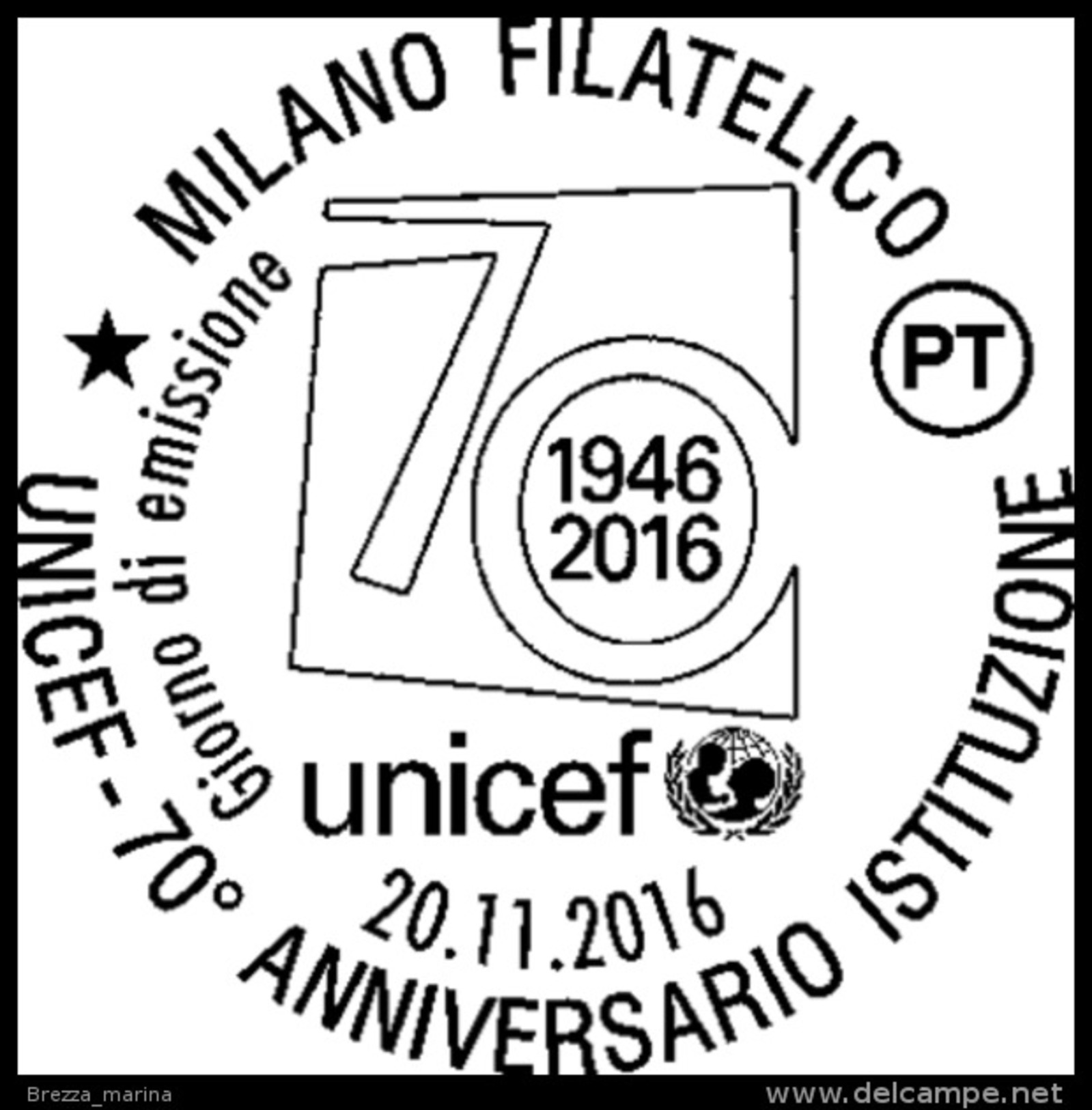 ITALIA - Usato - 2016 - 70° Anniversario Dell'istituzione Dell'UNICEF - Logo - 1.00 &euro; - 2011-20: Usati