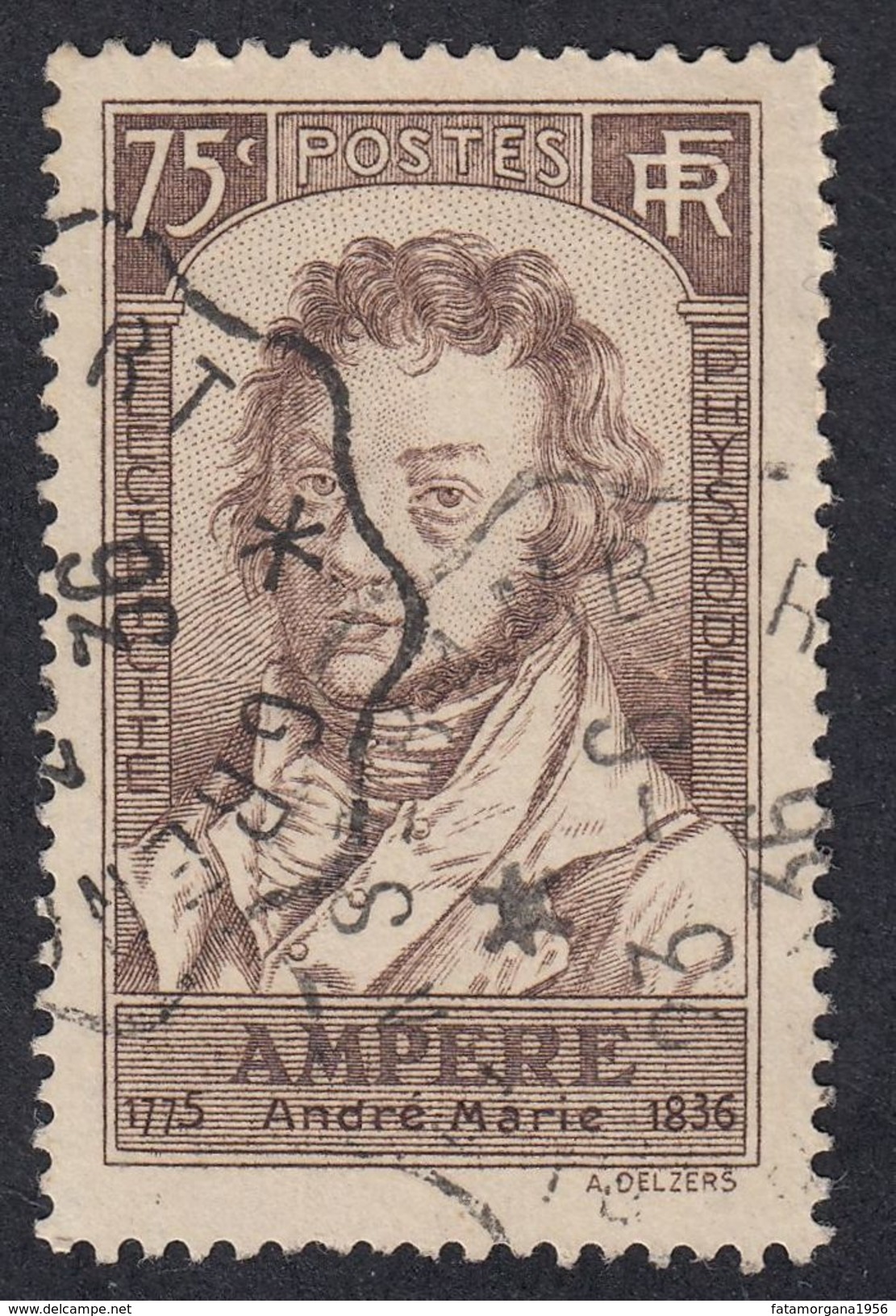 FRANCE Francia Frankreich - 1936 - Yvert 310 Obliterato, 75 Cent., Bruno. - Oblitérés